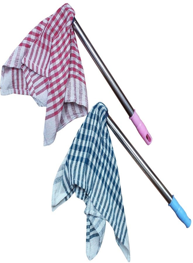 HOMENEX Dusting Cloth with Handle | Home Duster with Stainless Steel Handle with Reusable Cloth for Office & House (2) - Image 1